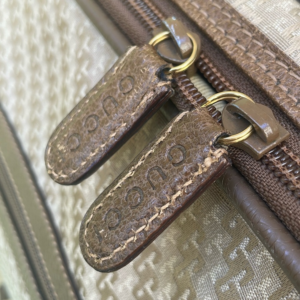 Vintage 70’s tan/gold Gucci canvas/leather travel bag - Picture 10 of 16